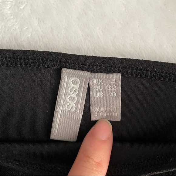 ASOS Design Black Puff Sleeve Long Sleeve Crop Top (Size 0) - Picture 4 of 8